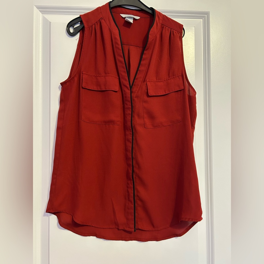 H&M Vibrant Red Blouse with Pockets